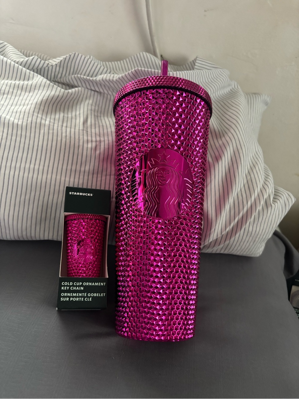 Starbucks metallic tumbler & keychain bundle